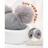 image:imageToddler Winter Hat Gloves Set Baby Girls Boys Winter Beanie Hats Fleece Lined Kids Earflaps Face Warmer Scarf Set Grey