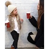 image:imageFURTALK Toddler Beanie Satin Lined Baby Boys Girls Winter Hats Pom Pom Beanies for KidsBeige