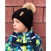 image:imageFURTALK Toddler Beanie Satin Lined Baby Boys Girls Winter Hats Pom Pom Beanies for KidsBlack
