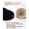 image:imageFURTALK Toddler Beanie Satin Lined Baby Boys Girls Winter Hats Pom Pom Beanies for KidsBlack