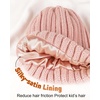 image:imageFURTALK Toddler Beanie Satin Lined Baby Boys Girls Winter Hats Pom Pom Beanies for KidsTender Pink