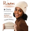 image:imageFURTALK Satin Lined Beanie for Women Men Knit Beanie Hat Acrylic Winter Hats Warm Slouchy Skull CapBeige