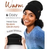 image:imageFURTALK Satin Lined Beanie for Women Men Knit Beanie Hat Acrylic Winter Hats Warm Slouchy Skull CapBlack