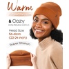 image:imageFURTALK Satin Lined Beanie for Women Men Knit Beanie Hat Acrylic Winter Hats Warm Slouchy Skull CapCaramel