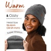 image:imageFURTALK Satin Lined Beanie for Women Men Knit Beanie Hat Acrylic Winter Hats Warm Slouchy Skull CapDark Grey