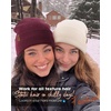 image:imageFURTALK Satin Lined Beanie for Women Men Knit Beanie Hat Acrylic Winter Hats Warm Slouchy Skull CapDark Wine
