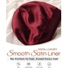 image:imageFURTALK Satin Lined Beanie for Women Men Knit Beanie Hat Acrylic Winter Hats Warm Slouchy Skull CapDark Wine