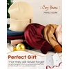 image:imageFURTALK Satin Lined Beanie for Women Men Knit Beanie Hat Acrylic Winter Hats Warm Slouchy Skull CapDark Wine