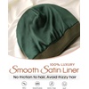 image:imageFURTALK Satin Lined Beanie for Women Men Knit Beanie Hat Acrylic Winter Hats Warm Slouchy Skull CapGreen