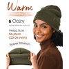 image:imageFURTALK Satin Lined Beanie for Women Men Knit Beanie Hat Acrylic Winter Hats Warm Slouchy Skull CapGreen