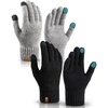 image:imageFURTALK Winter Gloves for Women Men Thick Warm Touch Screen Ski Snow Gloves for Cold Weather 2 PairsBlackgrey