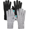 image:imageFURTALK Winter Gloves for Women Touch Screen Thick Warm Ski Snow Gloves for Cold Weather 2 PairsBlackgrey
