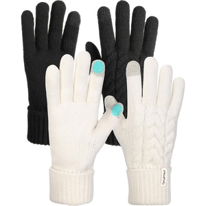 image:imageFURTALK Winter Gloves for Women Touch Screen Thick Warm Ski Snow Gloves for Cold Weather 2 PairsBlackbeige