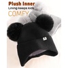 image:imageFURTALK Baby Winter Hat Pom Pom Beanie with Fleece Lined Toddler Warm CapBlackgray