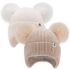 image:imageFURTALK Baby Winter Hat Pom Pom Beanie with Fleece Lined Toddler Warm CapWhitelight Khaki