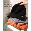 image:imageFURTALK 100 Merino Wool Beanie Hat for Men Women Warm Winter Hat Double Layer Knitted BeaniesBeige