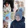 image:imageFURTALK Baby Toddler Winter Hat Fleece Lined Earflap Pom Beanie 2 PackBlackgray
