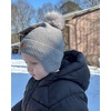 image:imageFURTALK Baby Toddler Winter Hat Fleece Lined Earflap Pom Beanie 2 PackBlackgray