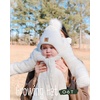 image:imageFURTALK Baby Toddler Winter Hat Fleece Lined Earflap Pom Beanie 2 PackWhitepink