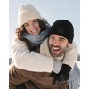 image:imageFURTALK Cuffed Beanie for Women Men with Embroidered Smiley Face PatchBeige